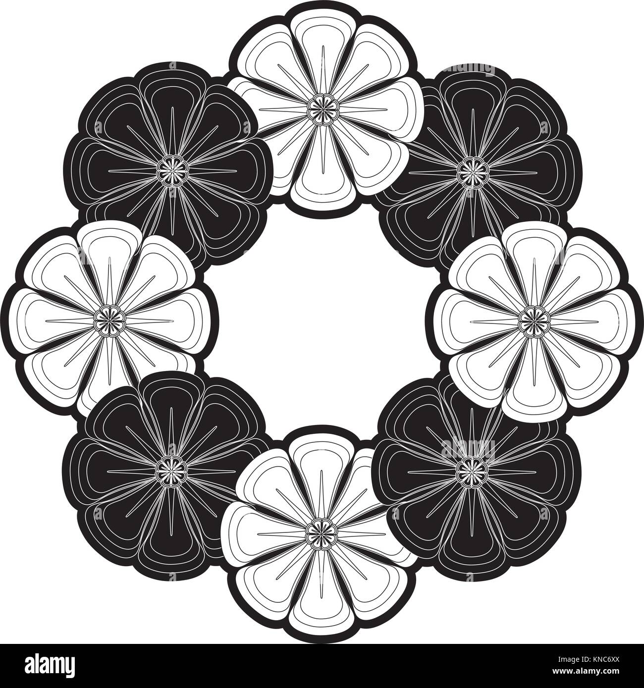 Simple Round Flower Vector round frame flower vector illustration Stock Vector Image & Art - Alamy