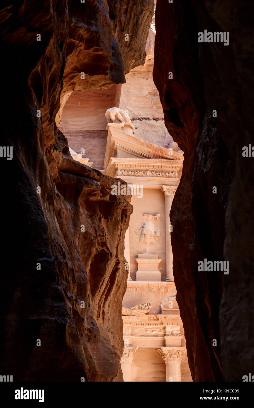 The  Treasury at UNESCO World Heritage site, Petra, Jordan Stock Photo