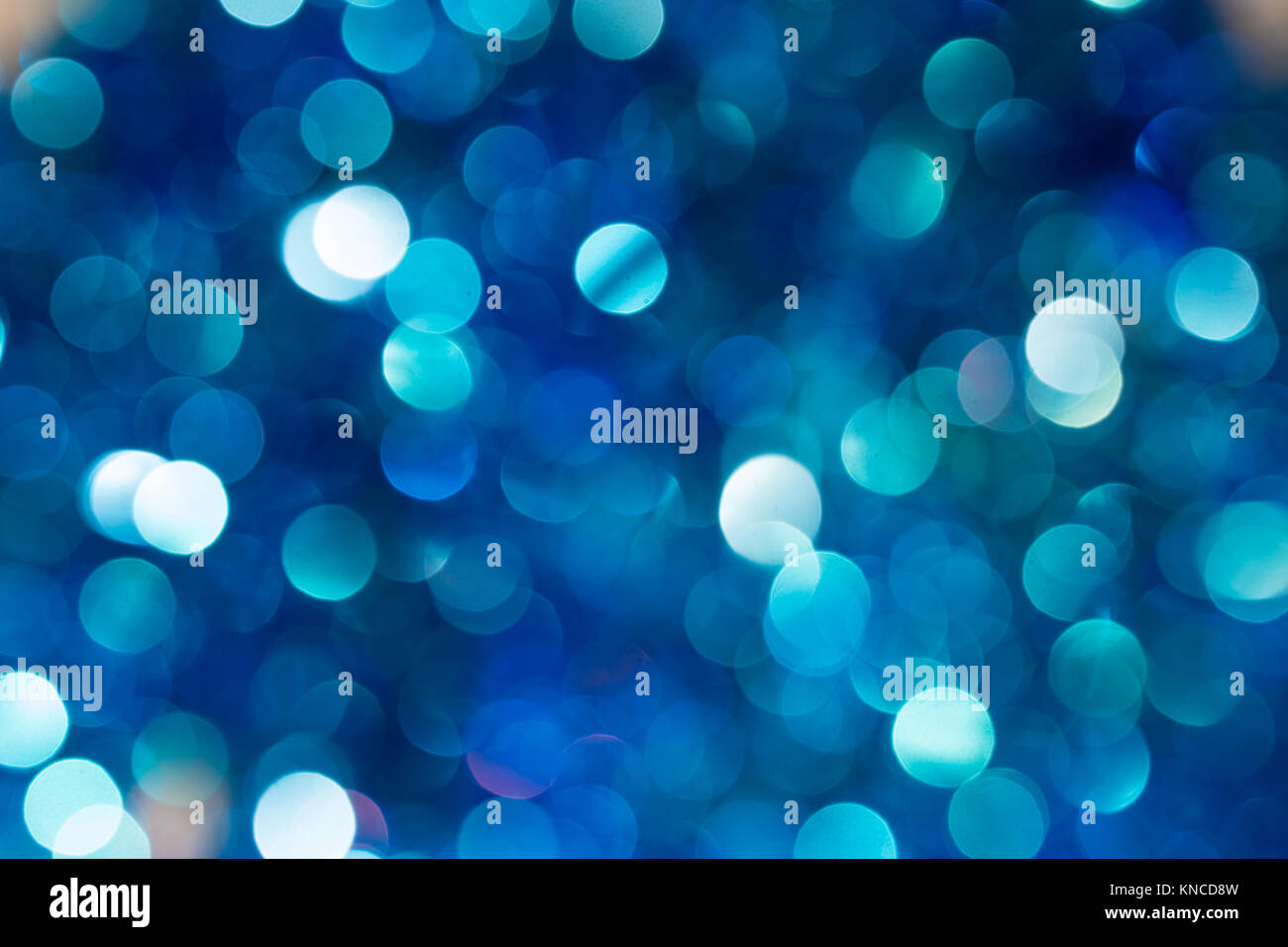 Christmas and New Year blue blurred defocused bokeh background Stock ...