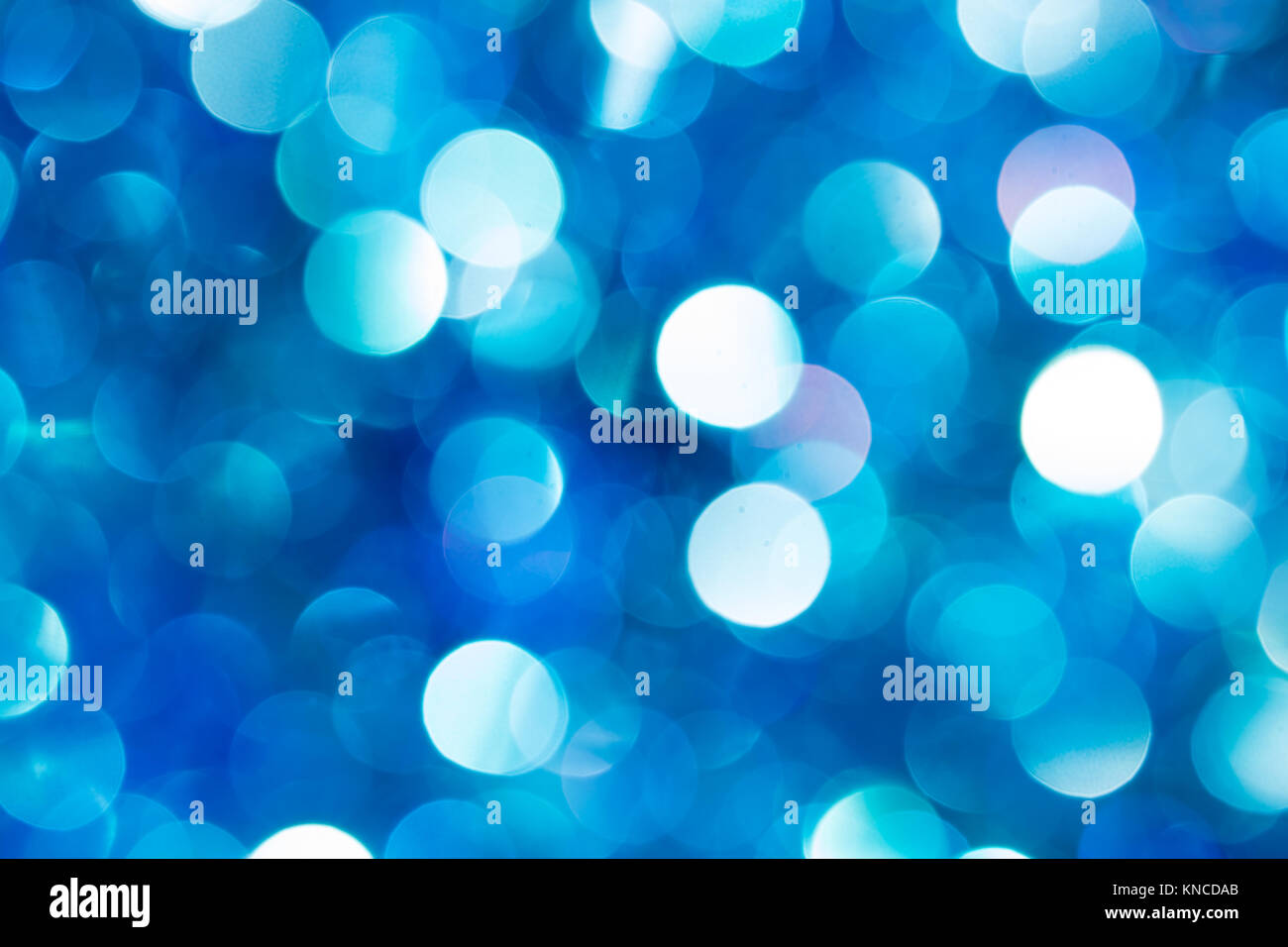 Christmas and New Year blue blurred defocused bokeh background Stock ...