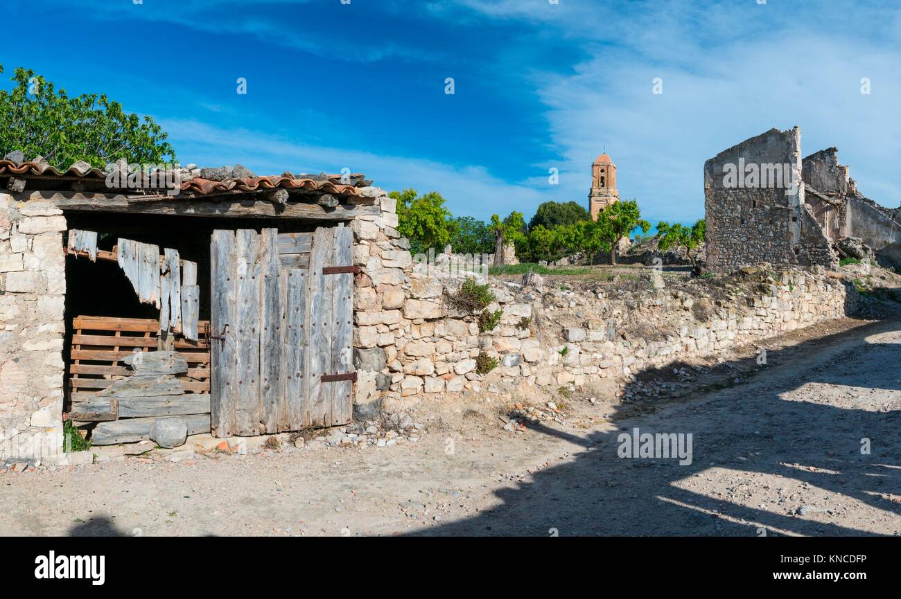 Spanish civil war testimonial village, Poble Vell, Corbera d'Ebre Village, Terres de l'Ebre