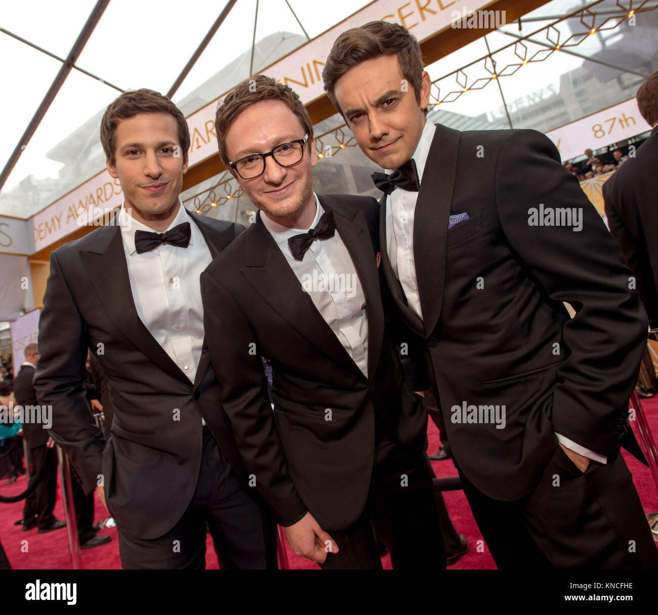 Hollywood Ca February 22 Andy Samberg Akiva Schaffer And Jorma Taccone Arrives At The 87th Annual Academy Awards At Hollywood Highland Center On February 22 2015 In Hollywood California People