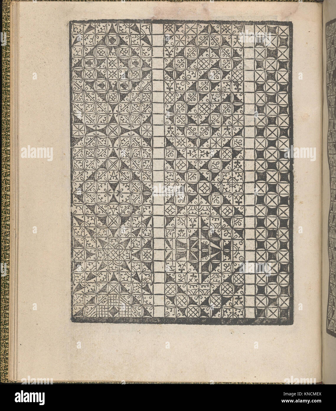 Manuscript Patterns This 1554 manuscript page presents decorative needlework patterns for ...