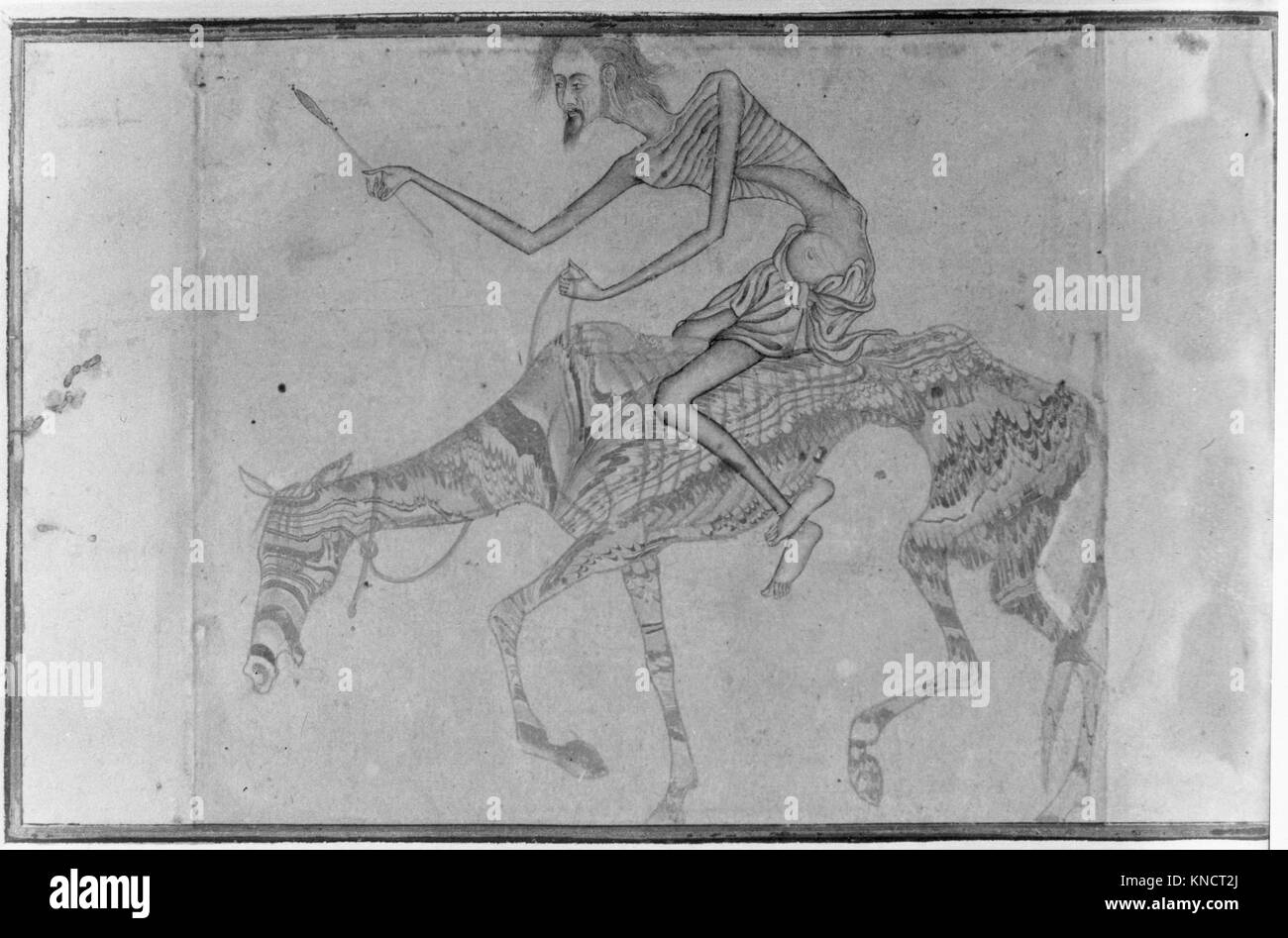 Emaciated Horse and Rider circa 1625 Stock Photo