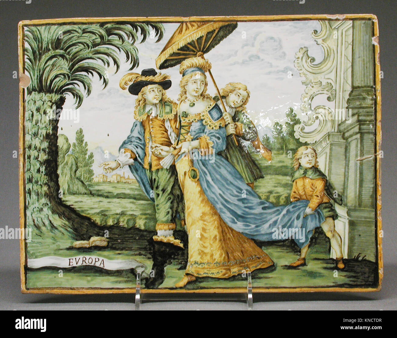 Europe (part of a set) tile by Castelli, after a design by Charles Le