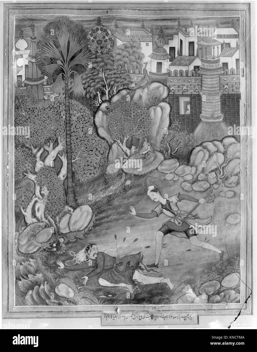 This *Hamzanama* folio shows Umar confronting a foot soldier near Fulad ...