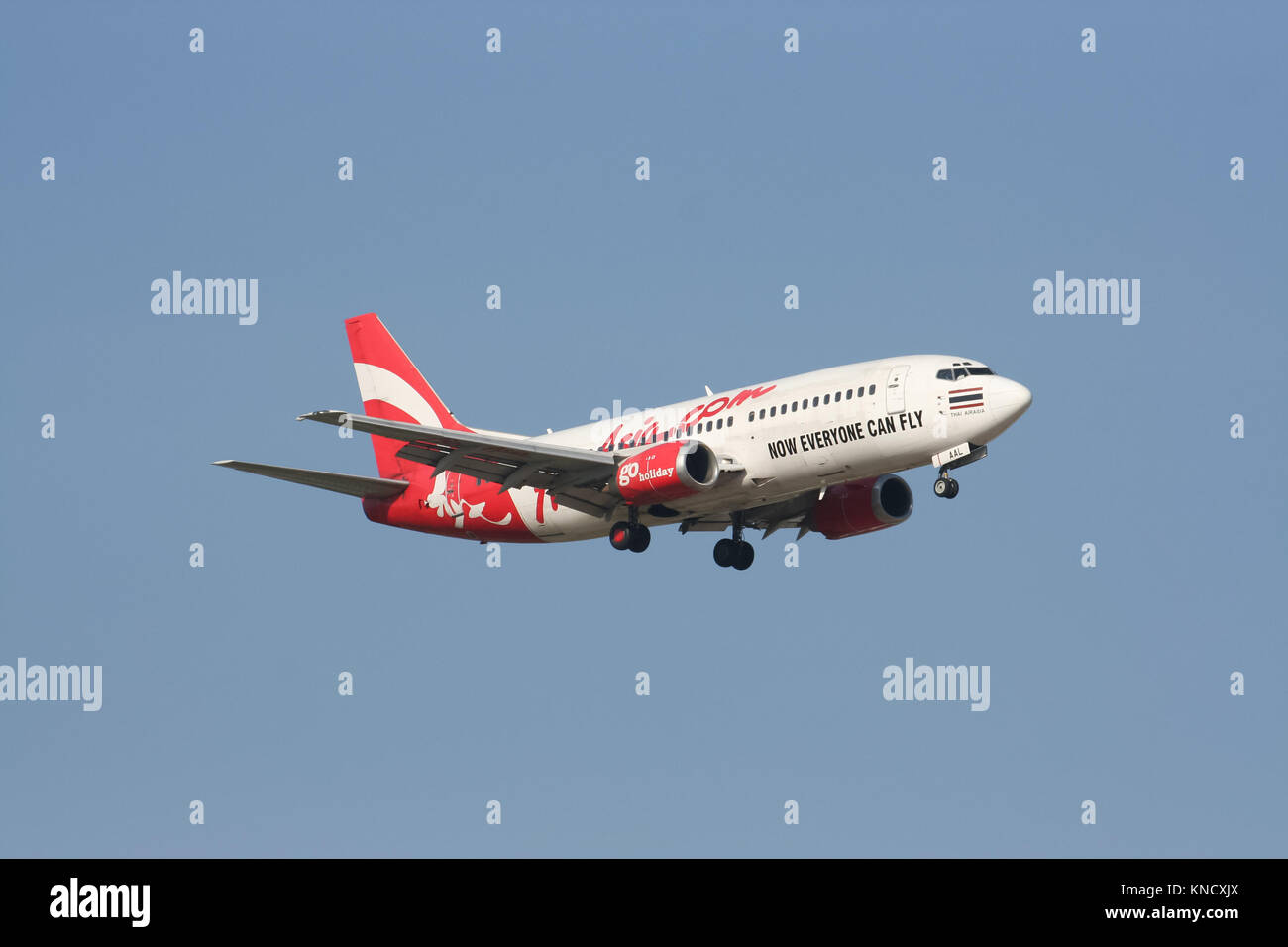 CHIANGMAI , THAILAND - CIRCA 2007: HS-AAL  Boeing 737-300 of Thaiairasia. landing to Chiangmai airport from Bangkok Suvarnabhumi, Thailand. Stock Photo