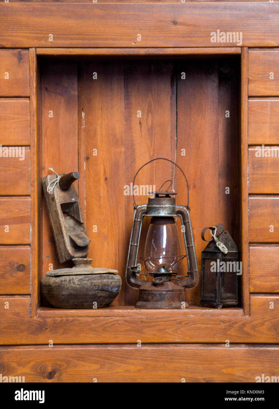 Old retro style lantern made of metal Stock Photo - Alamy
