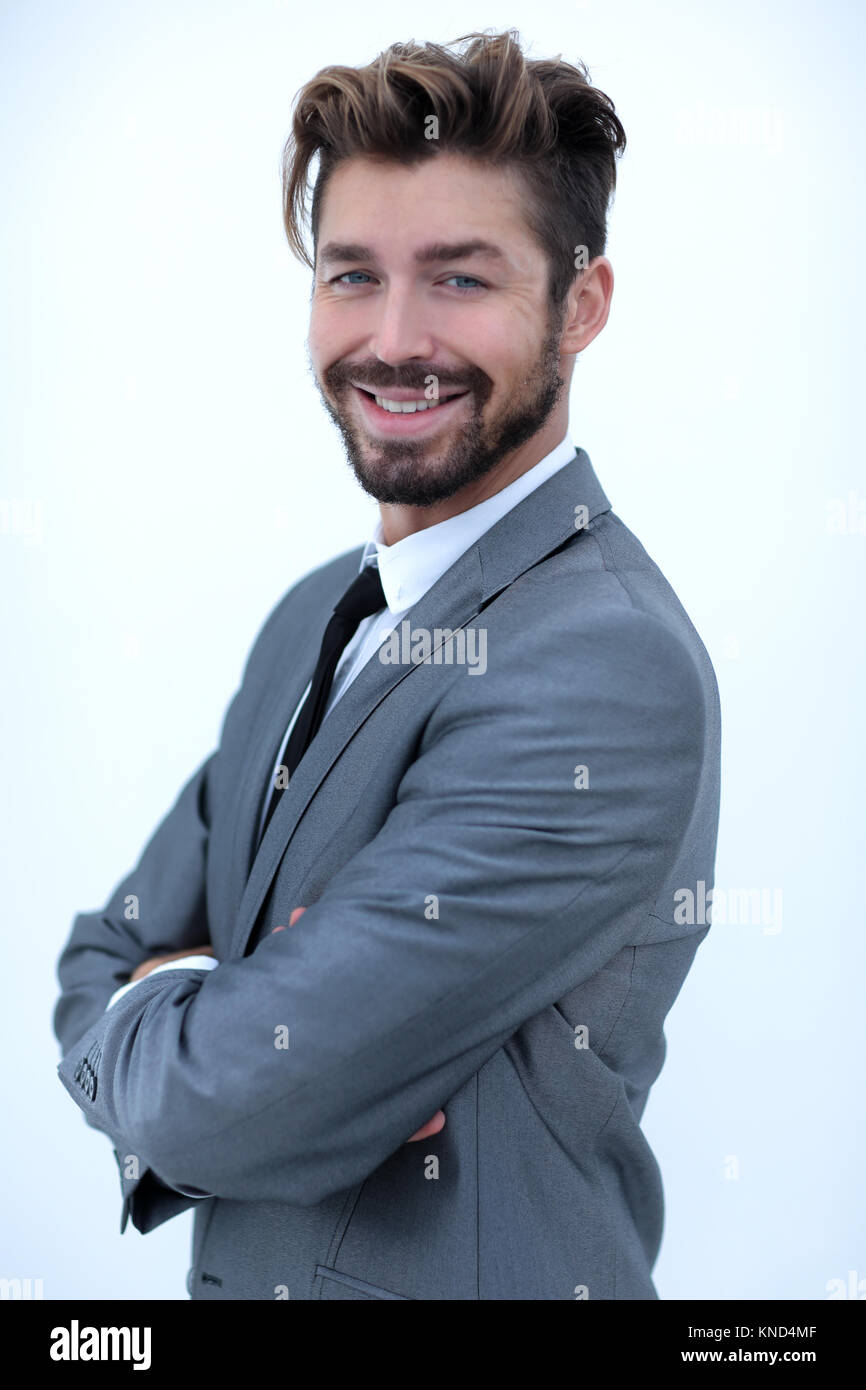 Portrait of a handsome man, isolated over a white background Stock ...