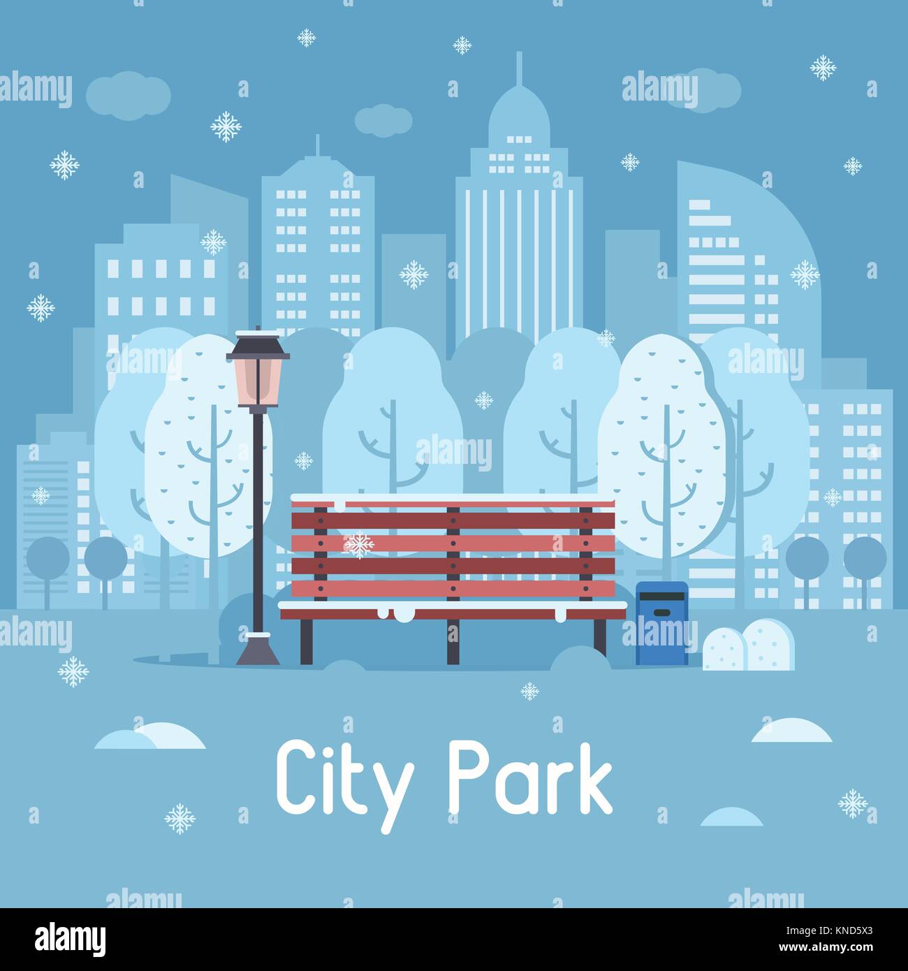Winter City Park Vector Illustration Stock Vector Image & Art - Alamy