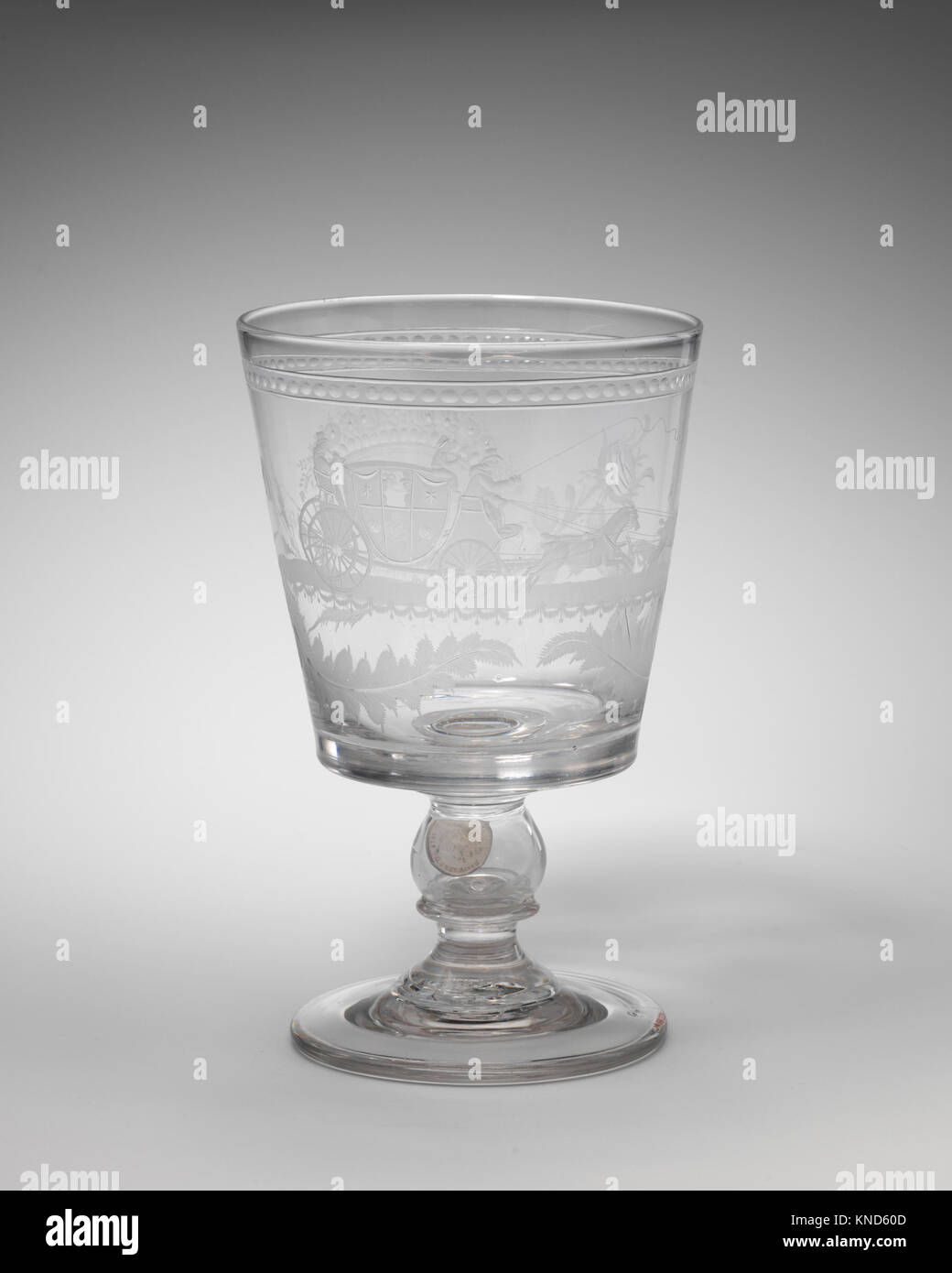 Goblet MET DP-1588-015 192895 British, Goblet, early 19th century, Glass, H. 8 1/8 in.  (20.6 cm); Diam. 5 1/4 in. (13.3 cm.). The Metropolitan Museum of Art, New York. Bequest of John L. Cadwalader, 1914 (14.58.228) Stock Photo