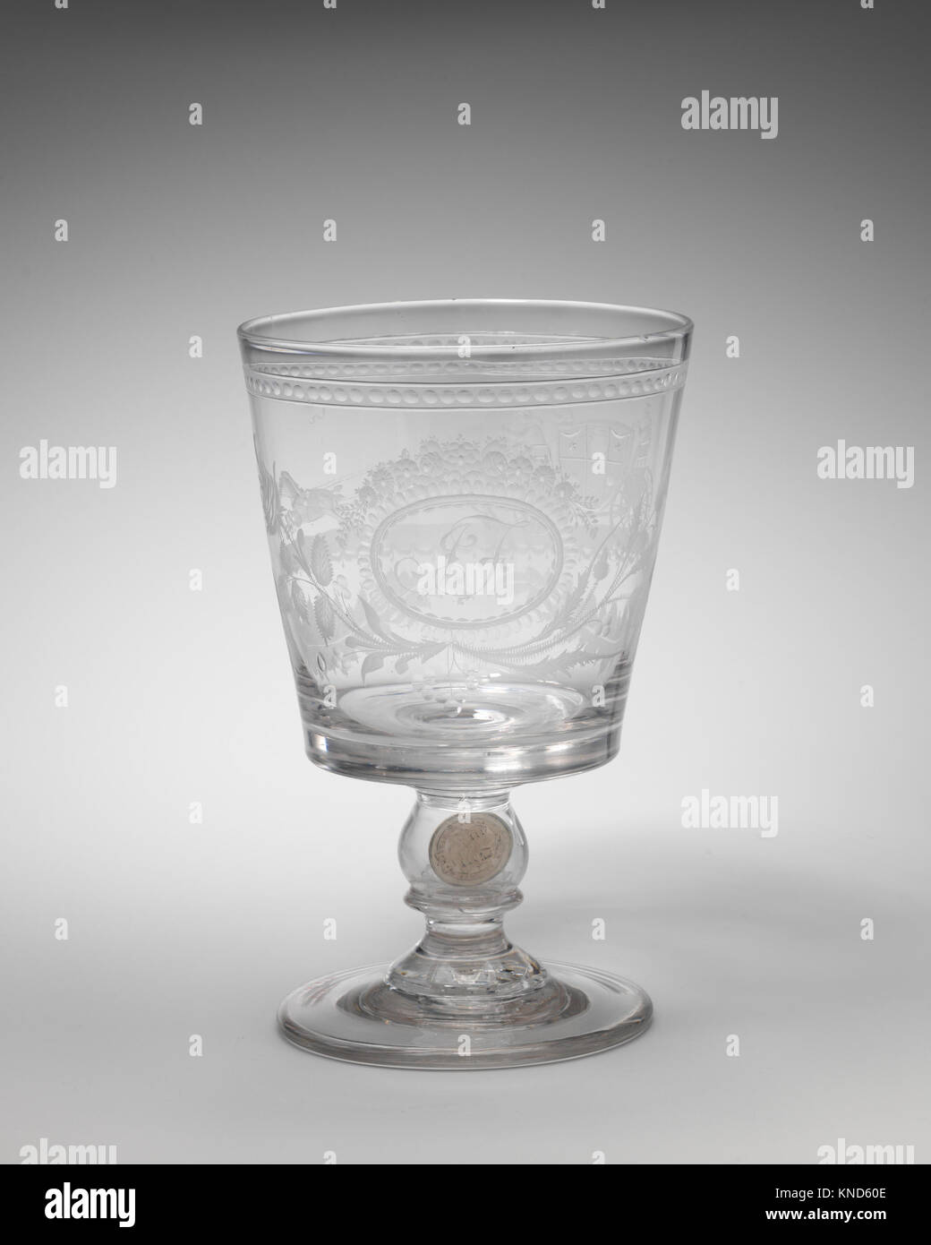 Goblet MET DP-1588-014 192895 British, Goblet, early 19th century, Glass, H. 8 1/8 in.  (20.6 cm); Diam. 5 1/4 in. (13.3 cm.). The Metropolitan Museum of Art, New York. Bequest of John L. Cadwalader, 1914 (14.58.228) Stock Photo