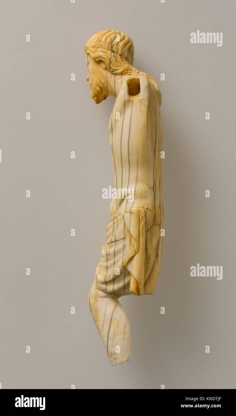 Crucified Christ MET LC 1978 521 3 s04 466045 French, Crucified Christ, ca. 1260?80, Elephant ivory, traces of polychromy, Overall: 6 5/8 x 1 11/16 x 1 5/16in. (16.8 x 4.3 x 3.4cm). The Metropolitan Museum of Art, New York. Gift of Mr. and Mrs. Maxime L. Hermanos, 1978 (1978.521.3) Stock Photo