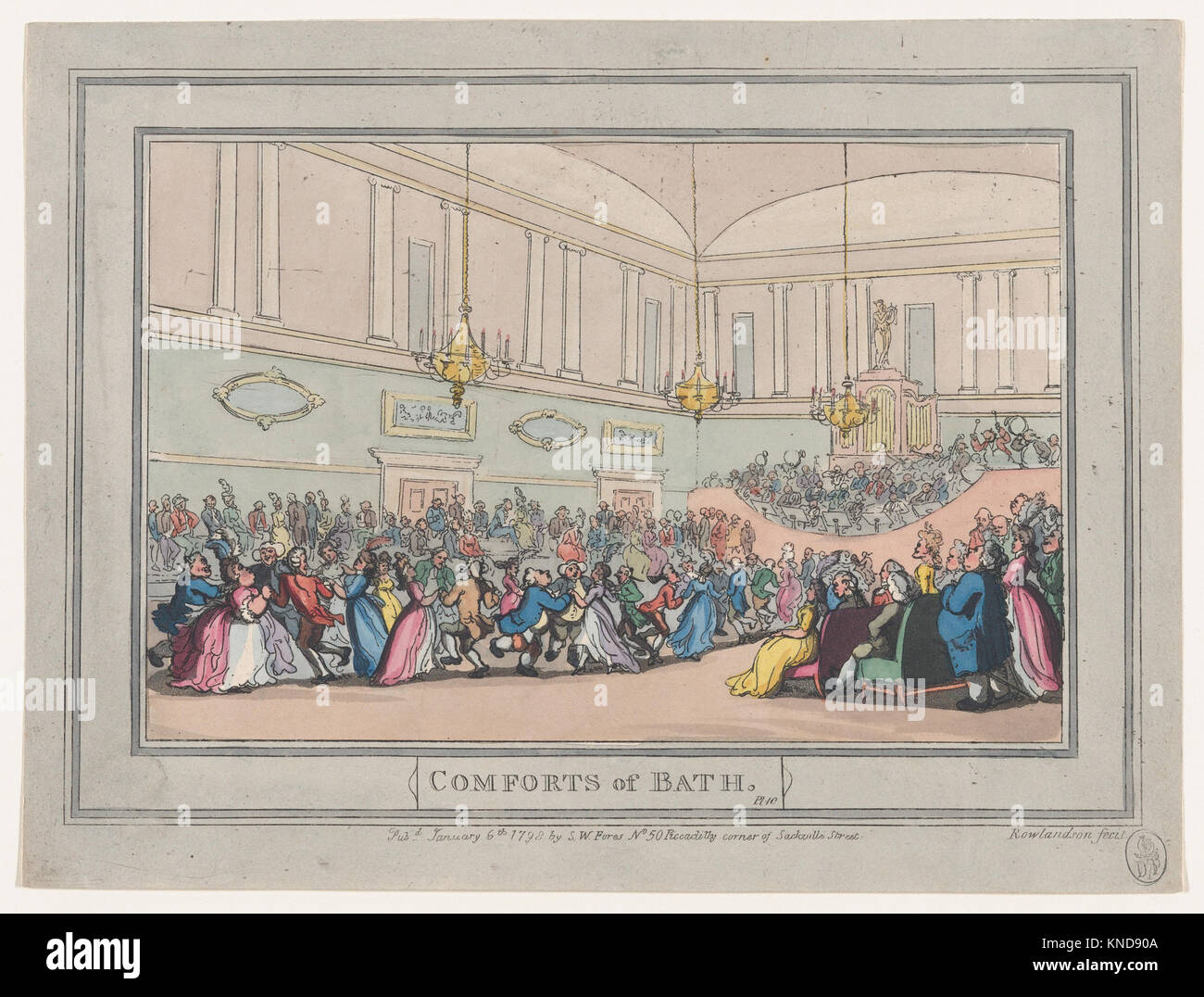 The 'Comforts of Bath' plate shows 18th-century bathing rituals ...