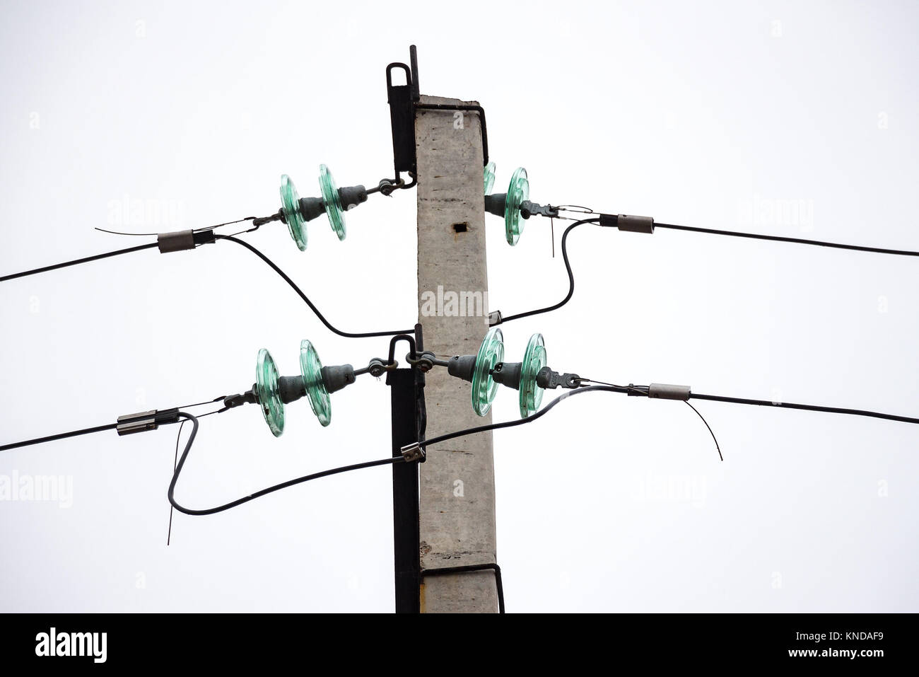 Glass Insulator On Power Line High Resolution Stock Photography and