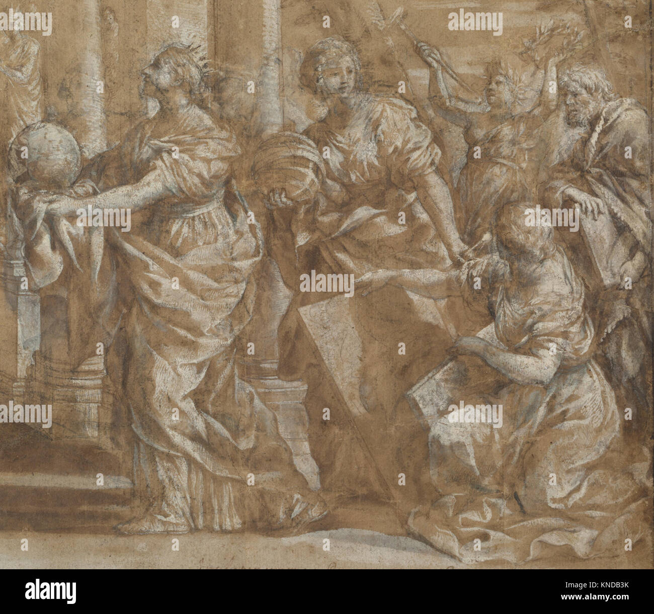 This engraving design depicts an allegory honoring Cardinal Antonio ...