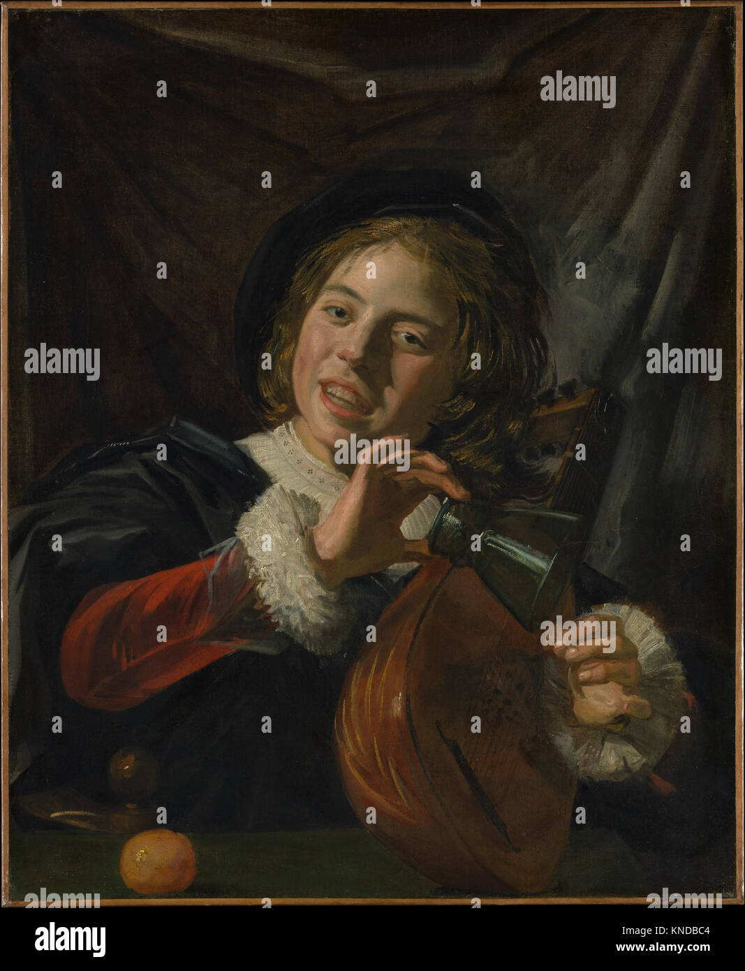 Boy with a Lute, oil painting by Dutch Golden Age painter Frans Hals (1582-1666), circa 1625 Stock Photo