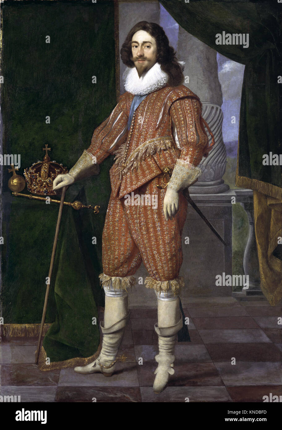 Charles I (1600-1649), King of England painting by Daniël Mijtens (circa 1590-1647), 1629 Stock Photo