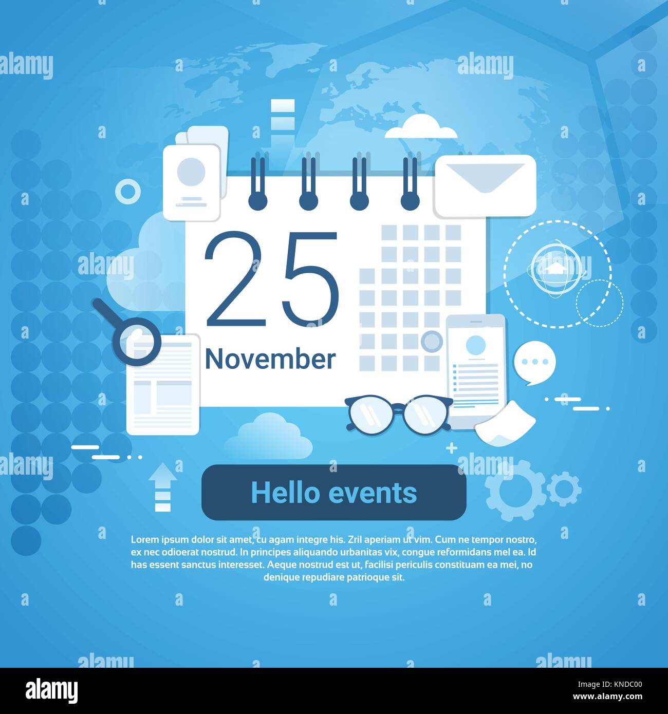 Hello Events Time Management Template Web Banner With Copy Space Stock ...