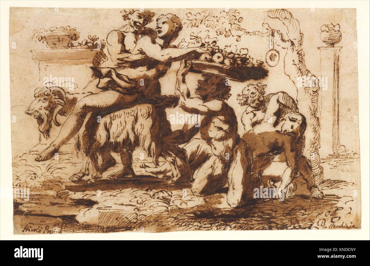 This painting, 'Bacchanal,' depicts Bacchus, Roman god of wine and ...