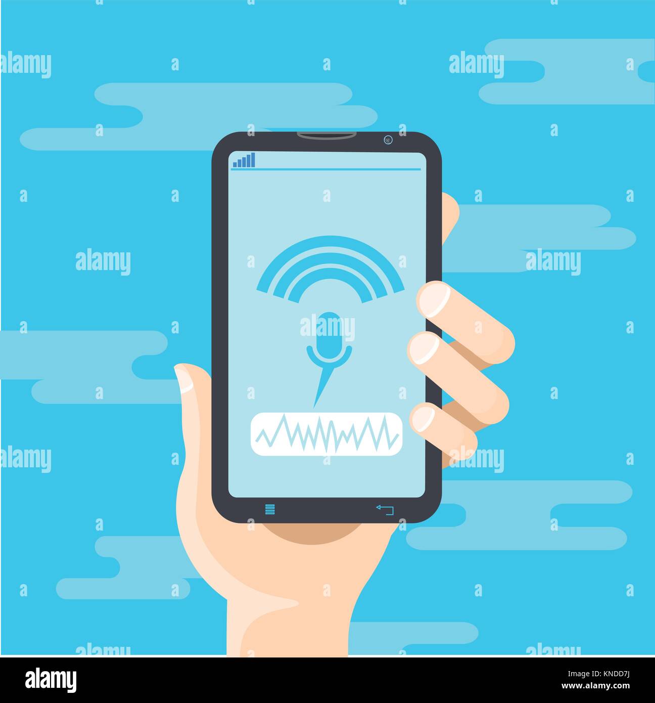 Hand Hold Cell Smart Phone Recording Voice Modern Identification