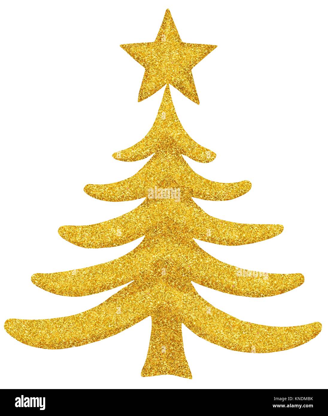 Glistening Christmas tree isolated on white background Stock Photo