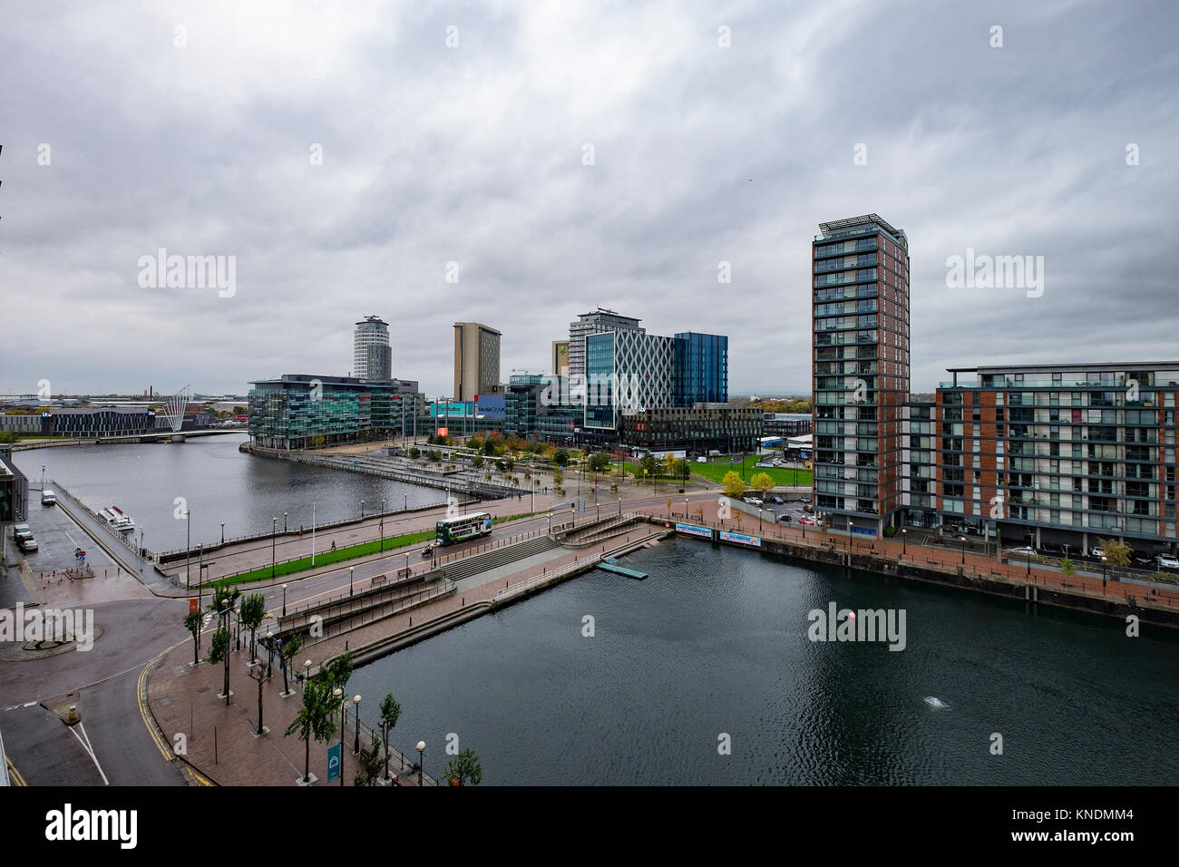 Media City Manchester high vantage point view Stock Photo Alamy