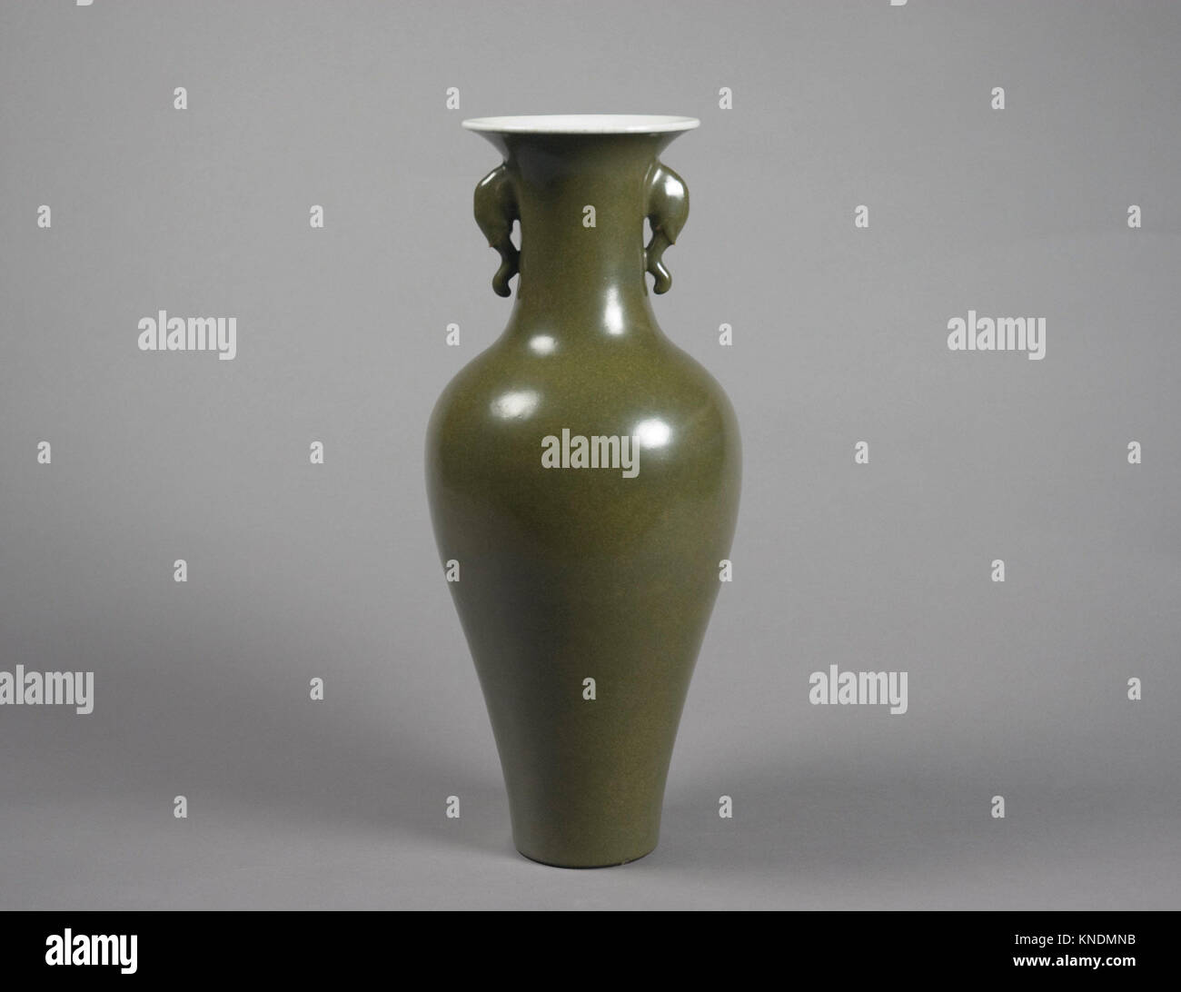 Vase with Elephant Handles. Period Qing dynasty (16441911), Qianlong