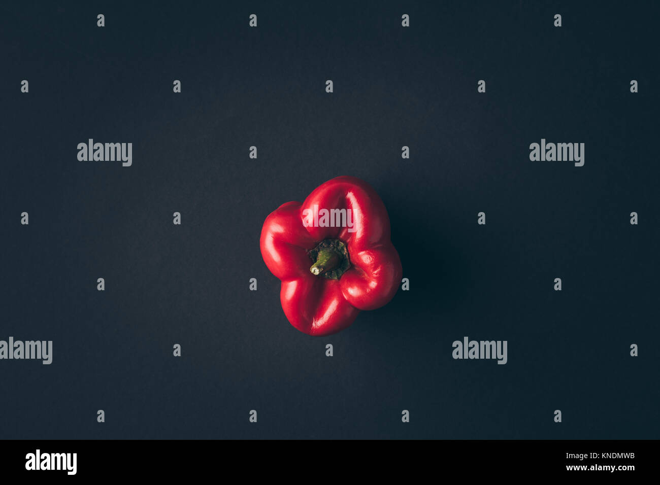 top view of red bell pepper on gray table Stock Photo - Alamy