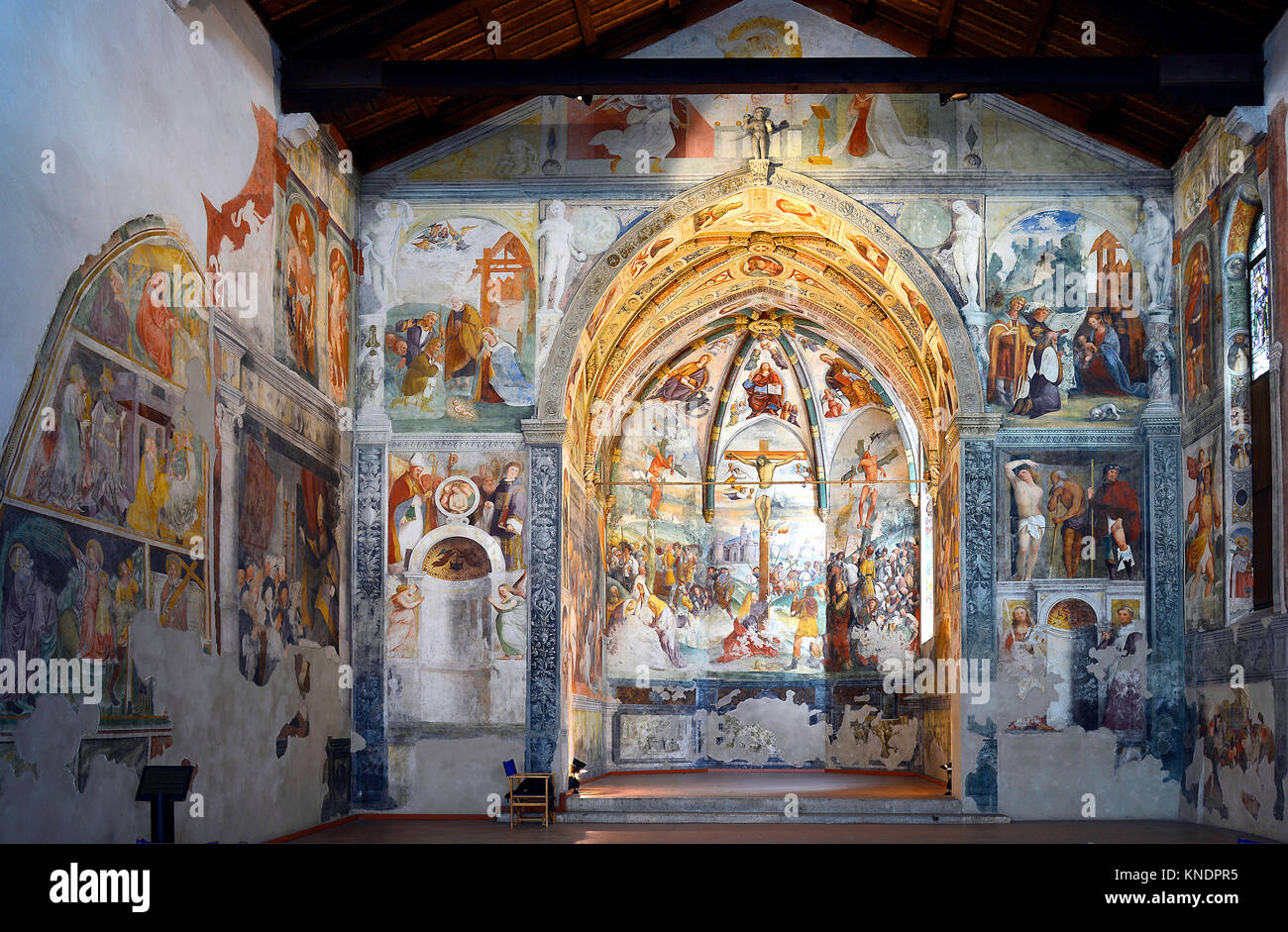 Italy Friuli S.Daniele del Friuli Church of S. Antonio Abate. Cycle of frescoes from the 15th century by Pellegrino da San Daniele Stock Photo