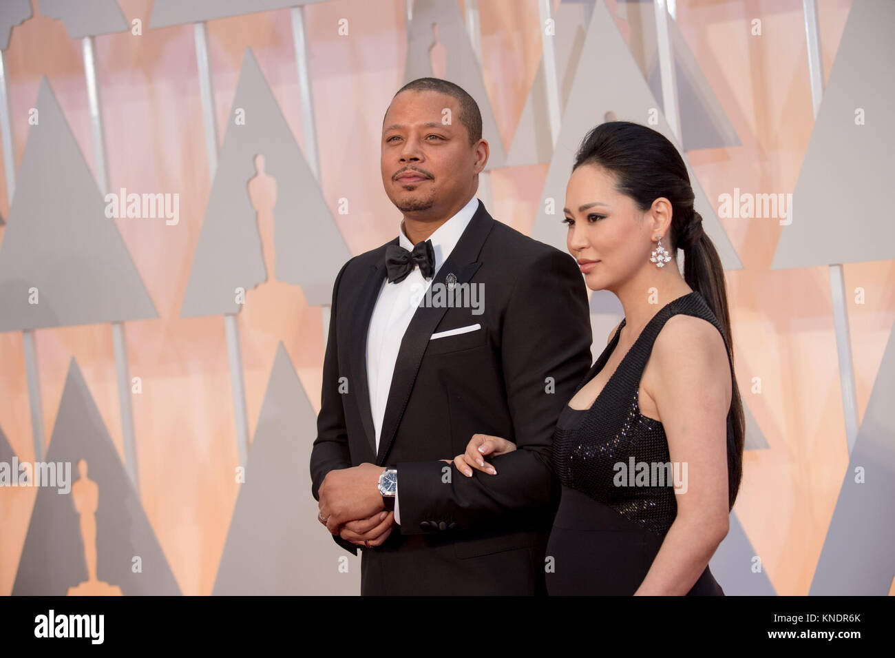 HOLLYWOOD, CA - FEBRUARY 22: Terrence Howard and Mira Pak attendst the