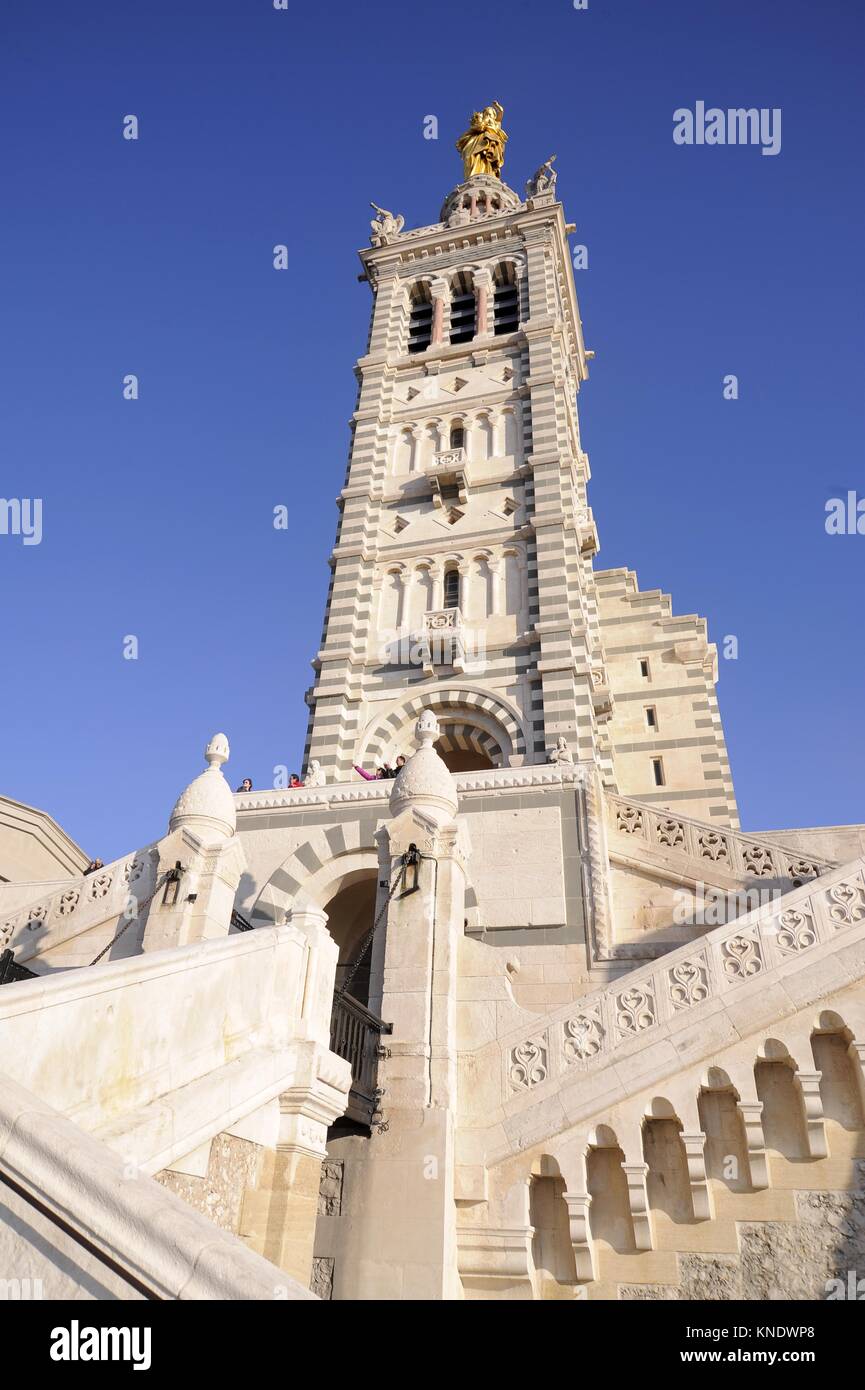 Marseille (France), the basilica Notre-Dame de la Garde Stock Photo
