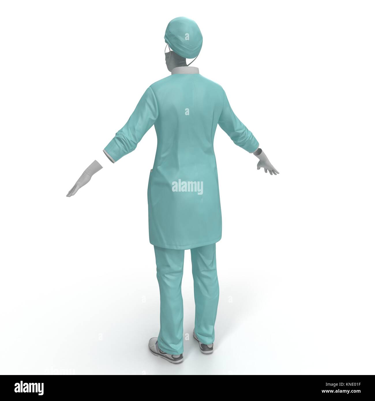 Medical workers clothes isolated on white. 3D illustration Stock Photo