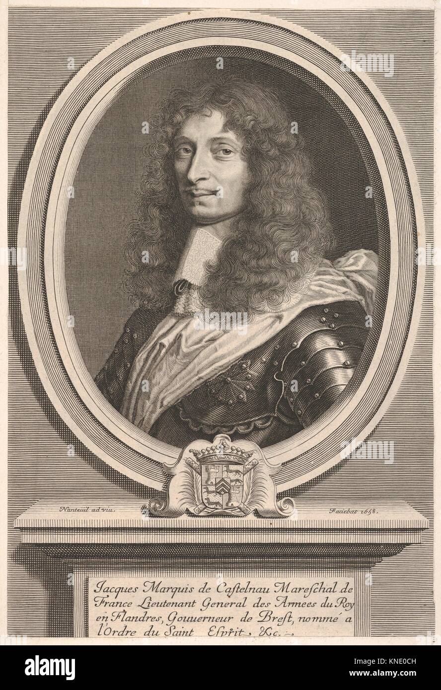 Maréchal de Castelnau. Artist: Robert Nanteuil (French, Reims 1623-1678 Paris); Date: ca. 1658; Medium: Engraving; Dimensions: Sheet: 10 9/16 x 7 1/4 Stock Photo