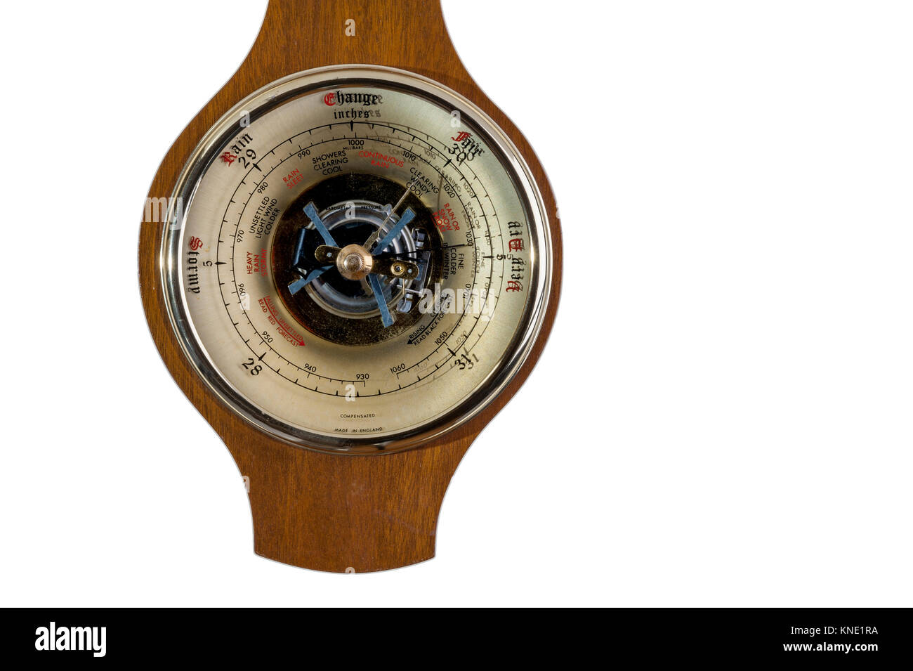 Old barometer, weather forecasting, vintage. Stock Photo