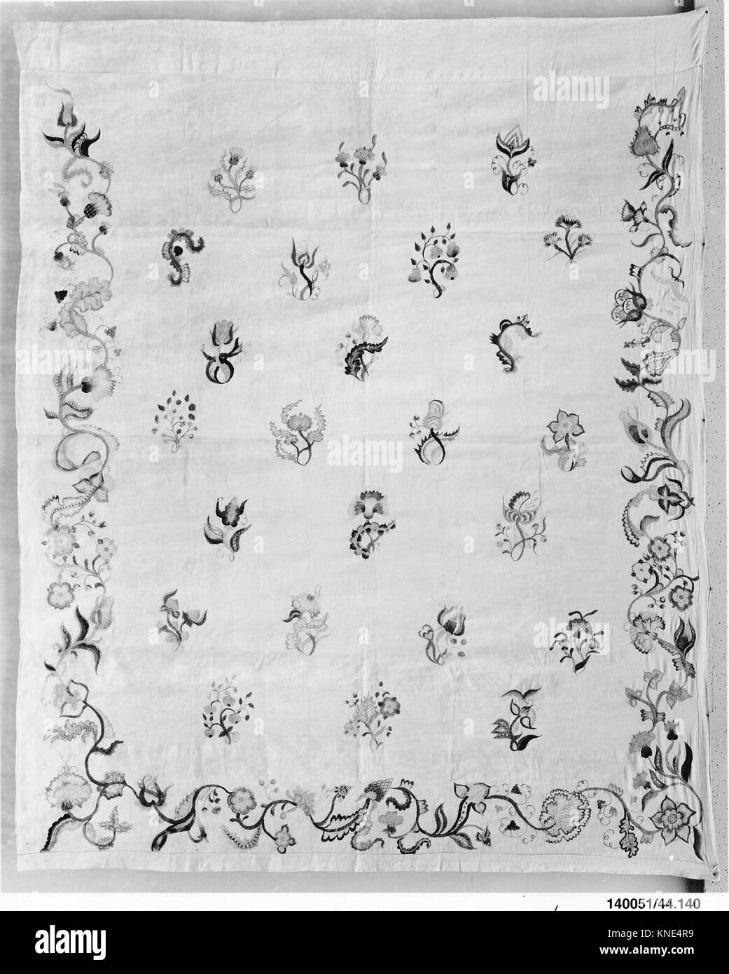 Enbroidered bed curtain MET 140051 13605 Stock Photo - Alamy