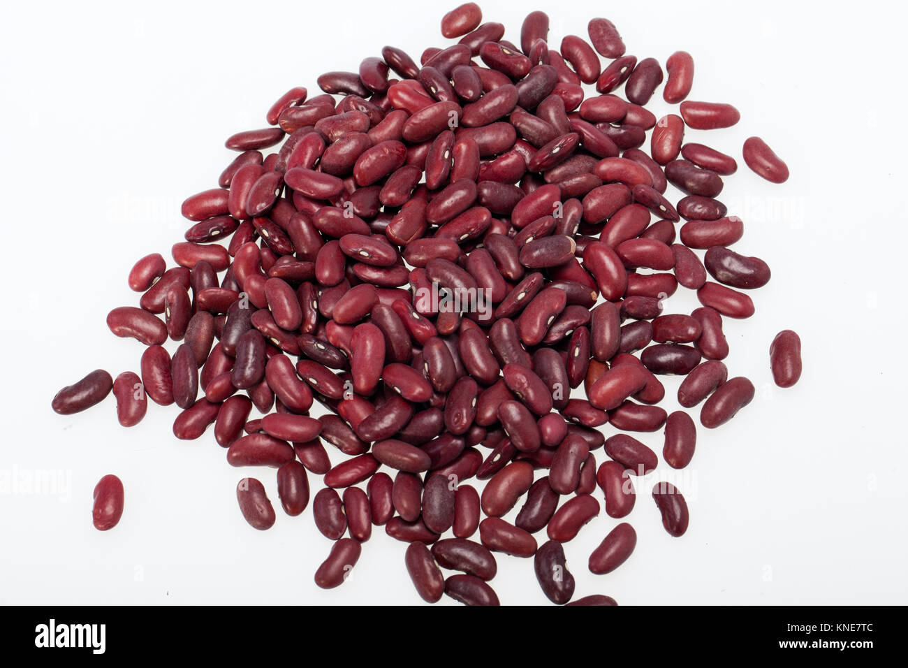 azuki beans on white background Stock Photo