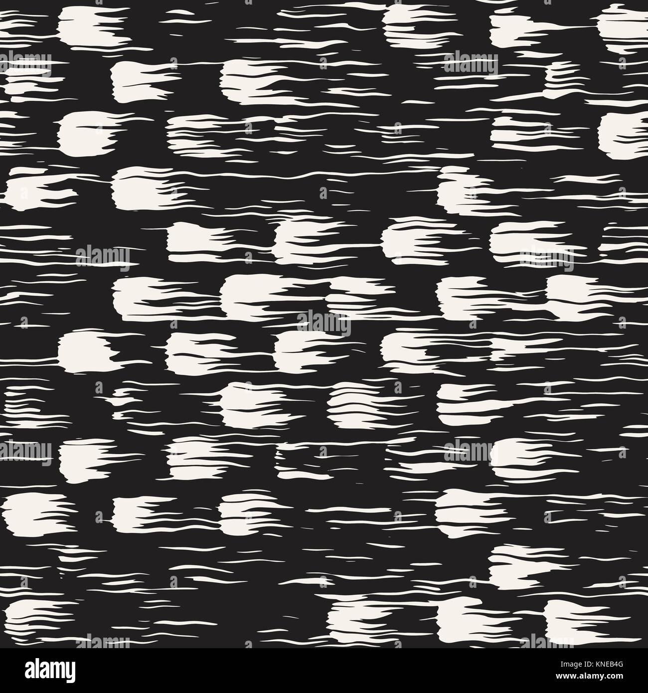 Vector seamless pattern with brush stripes and strokes. Black and white ...