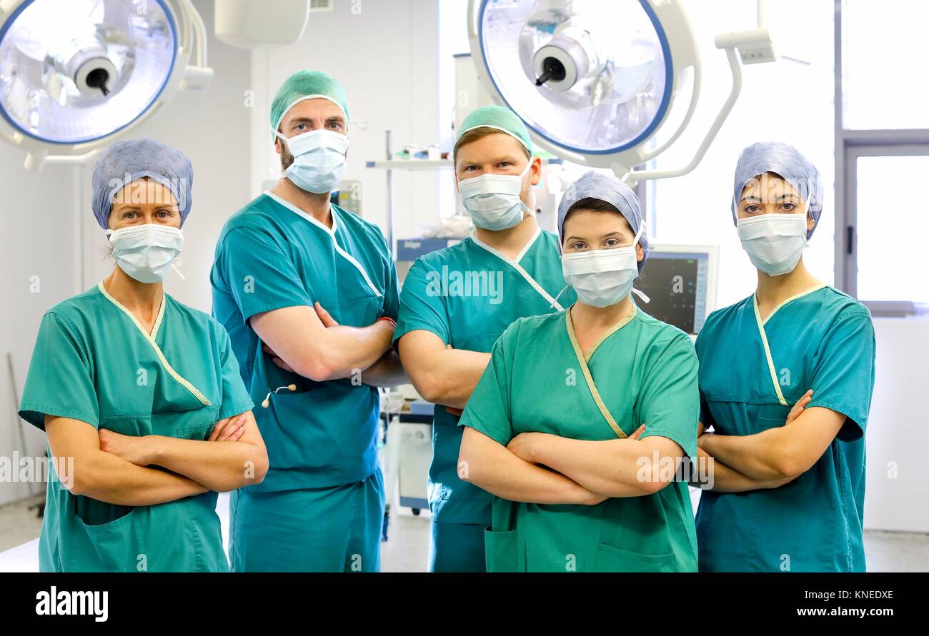 Surgeon, Surgery, Operating room, Hospital, Spain Stock Photo