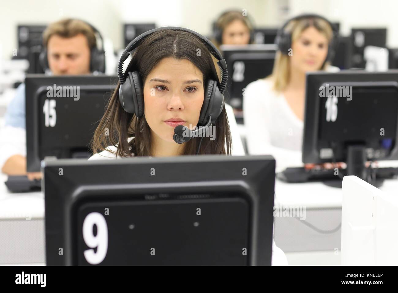 Students in language laboratory, Language training classroom, University of the Basque Country