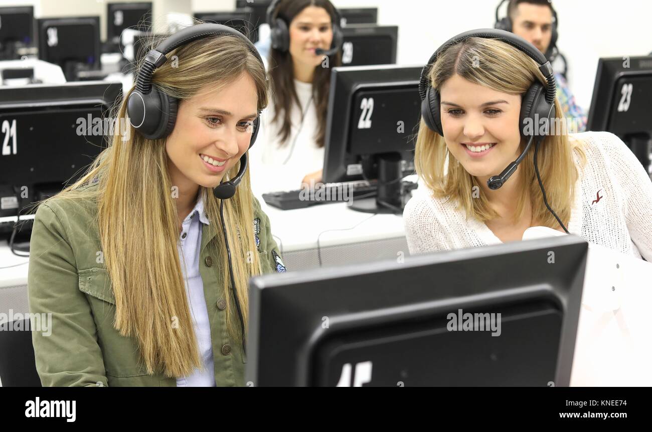 Students in language laboratory, Language training classroom, University of the Basque Country