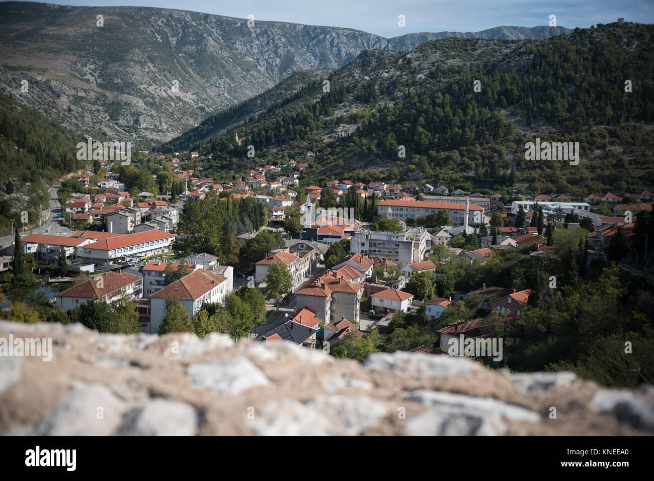 Aerial view of Stolac, Herzegovina-Neretva, Bosnia Stock Photo