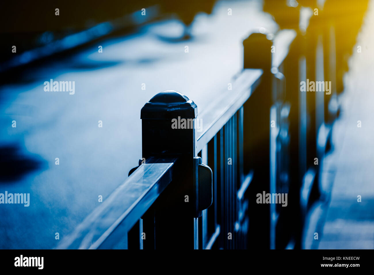 detail shot of road railing in city of China. Stock Photo