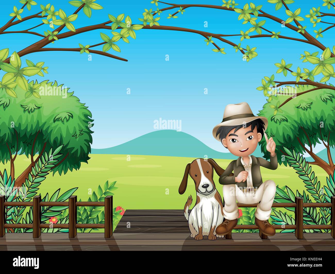Dog on platform Stock Vector Images - Alamy