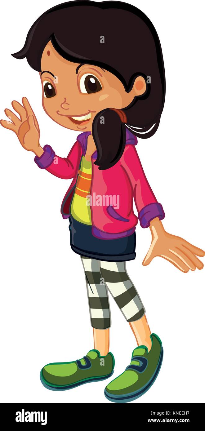 illustration of a girl on a white background Stock Vector Image & Art ...