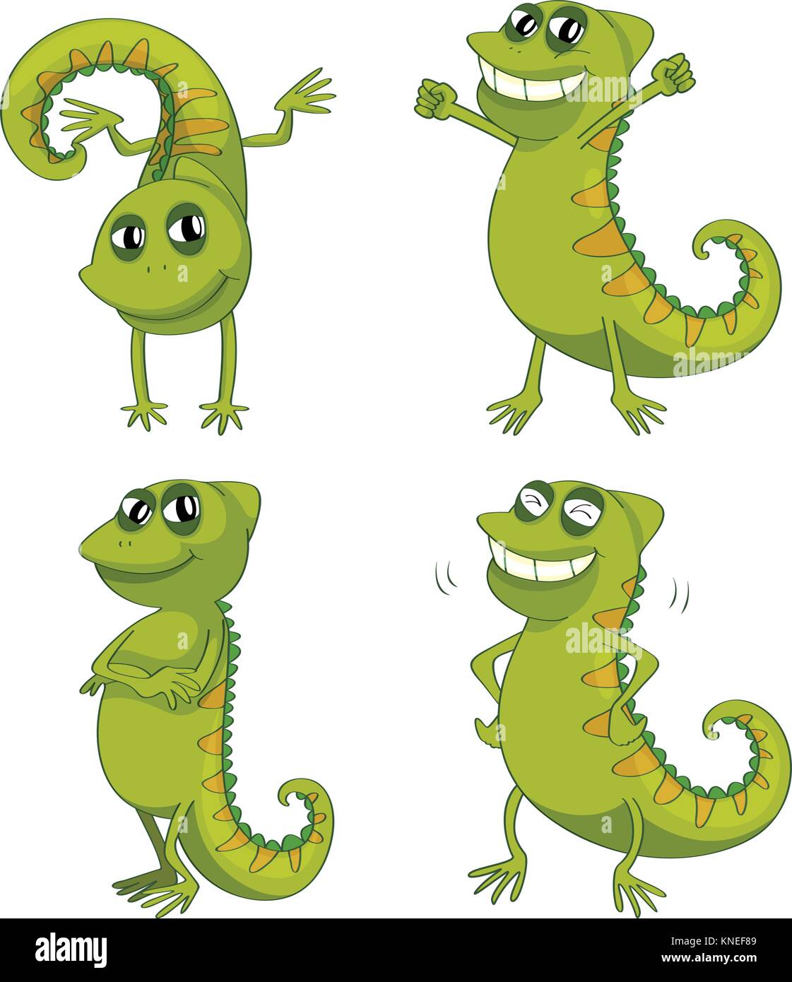 illustration of chameleons on a white background Stock Vector