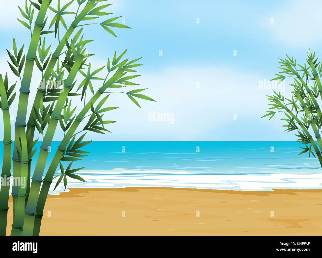 Illustration of the view of the beach Stock Vector Image & Art - Alamy