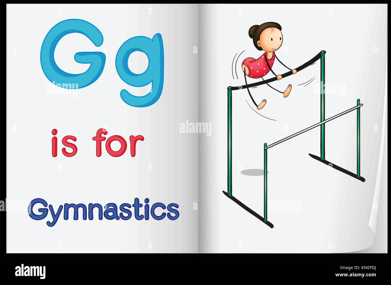 Illustration of gymnastics in a book on a white background Stock Vector ...