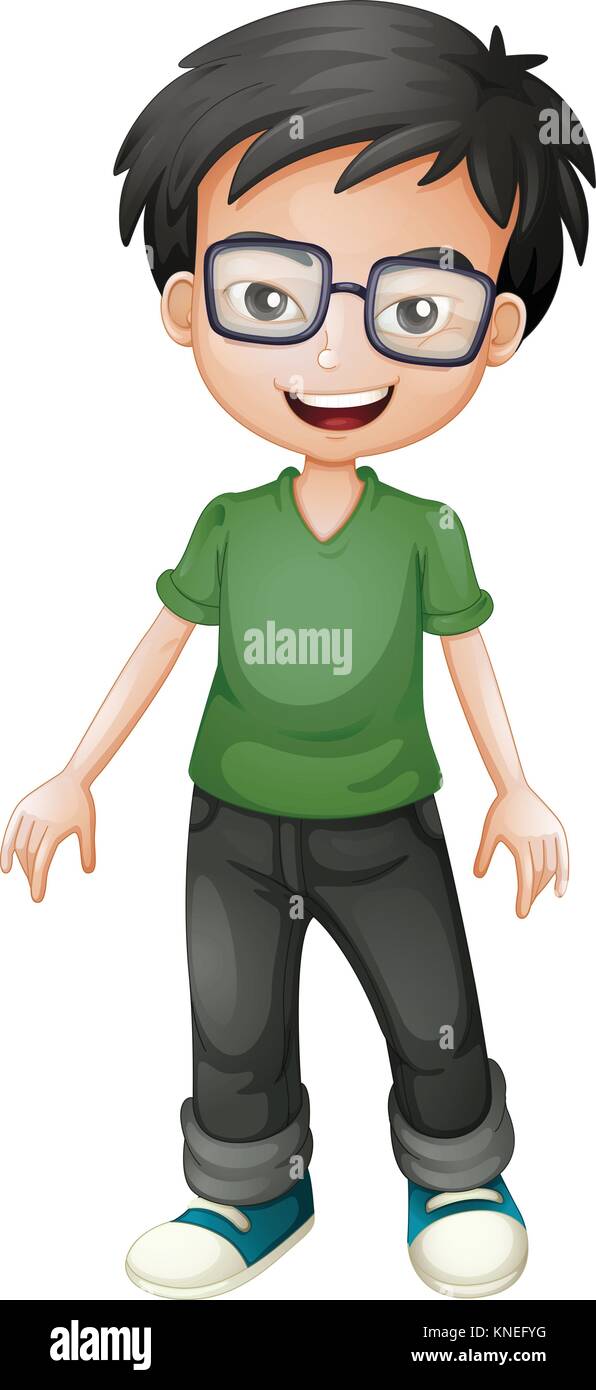 Illustration of a smiling boy on a white background Stock Vector Image ...
