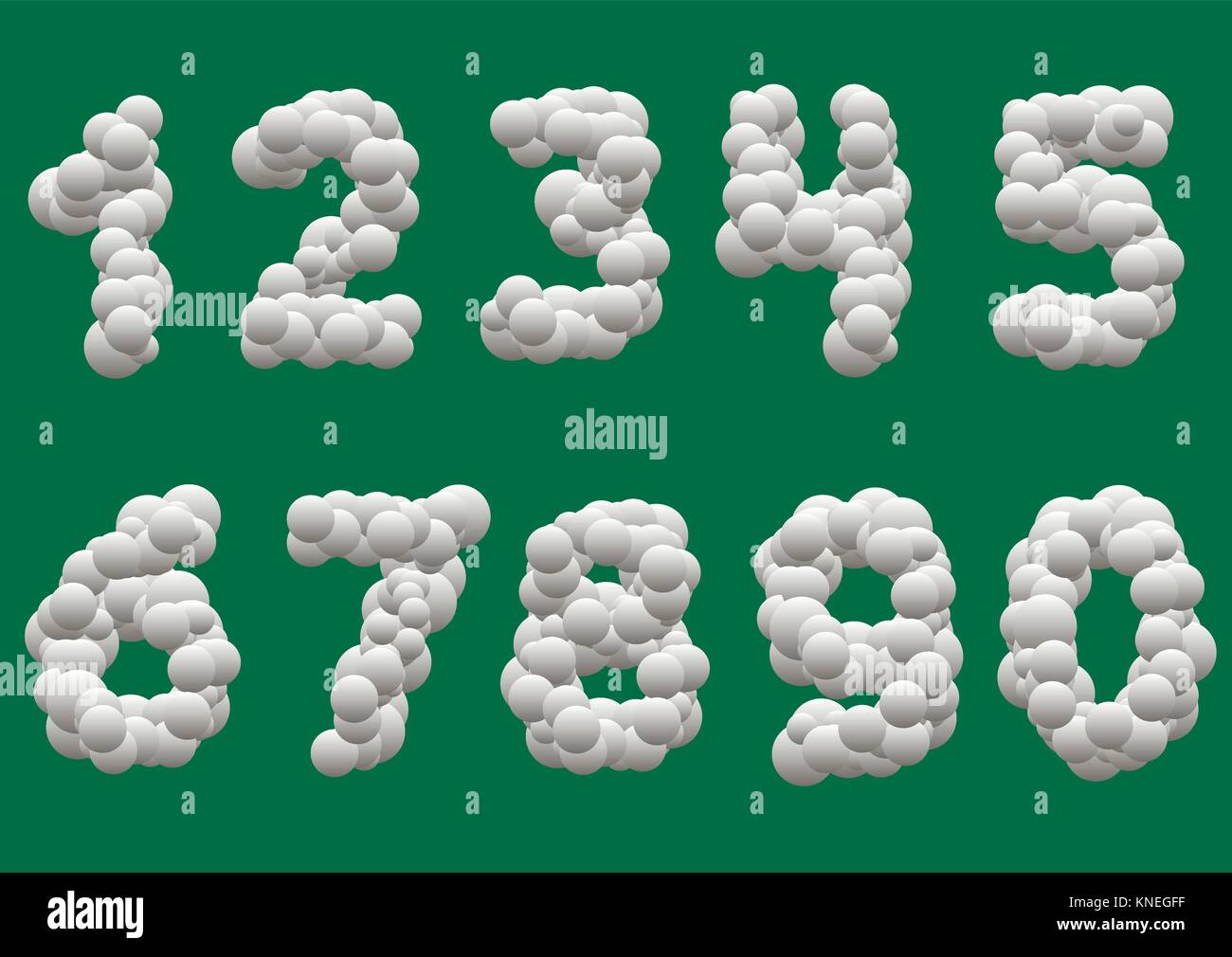White balls numbers Stock Vector